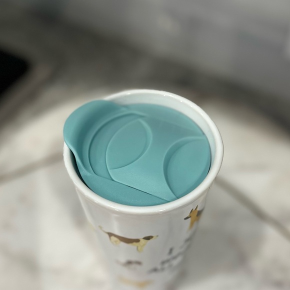 NWT Sunday Mornings I JUST WANT ALL THE DOGS 18 Oz Ceramic Travel Mug & Lid - Picture 10 of 11